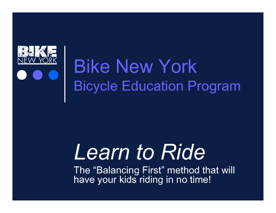 Learn to Ride : Tips for Parents