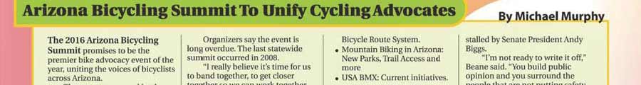 Arizona Bicycling Summit to Unify Advocates